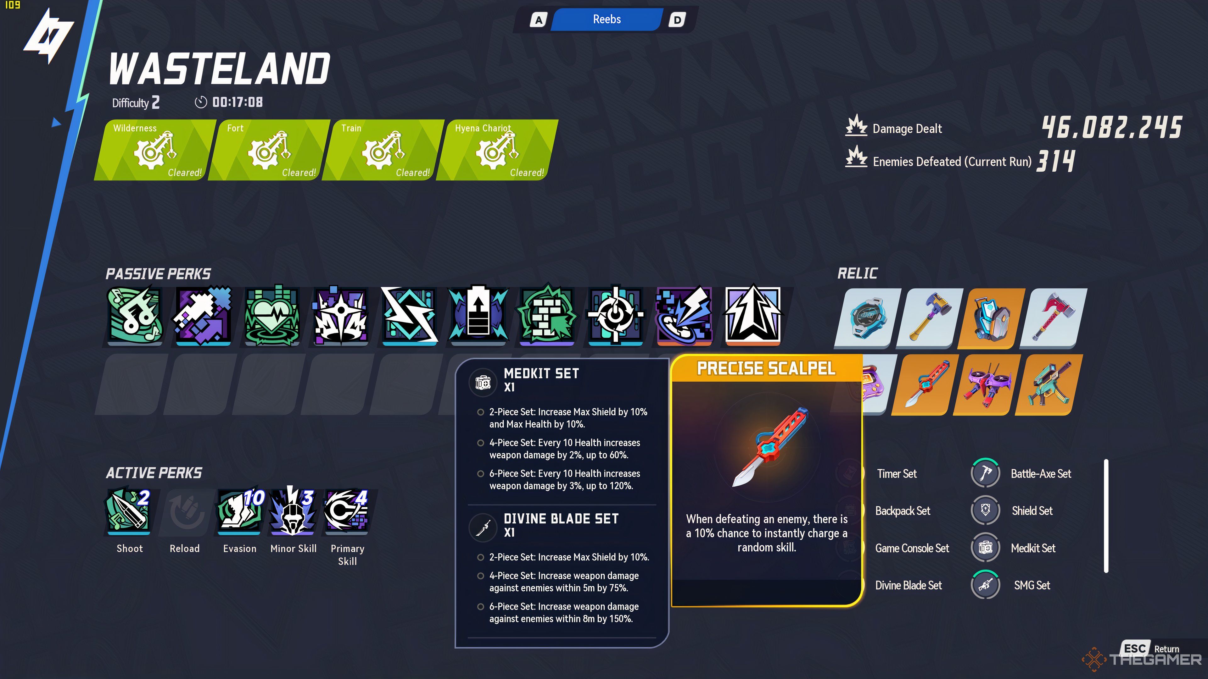 Precise Scalpel Legendary Relic equipped on Blade in Terminull Brigade.