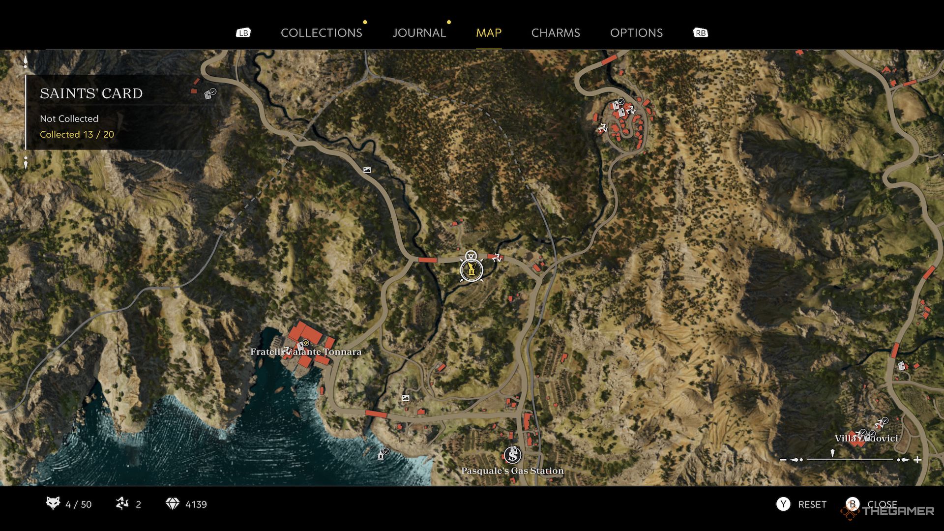 San Bartolomeo saints card location on the map in Mafia The Old Country.