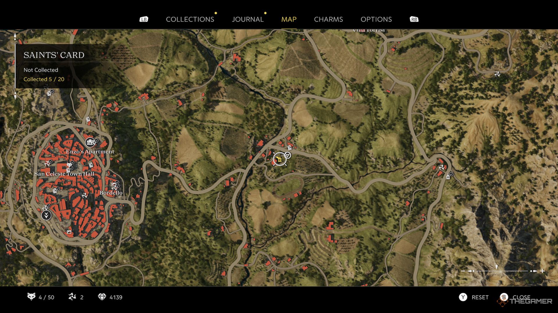 San Bernardo Saints Card location on map in Mafia The Old Country.