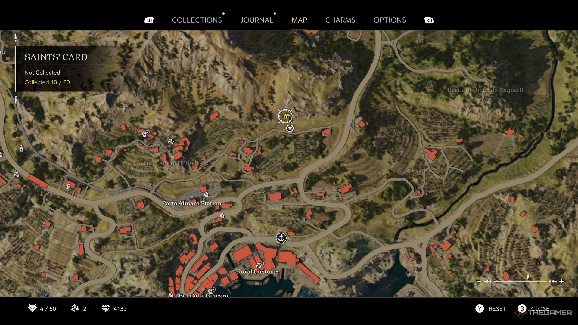 San Drogone saints card location on map in Mafia The Old Country.