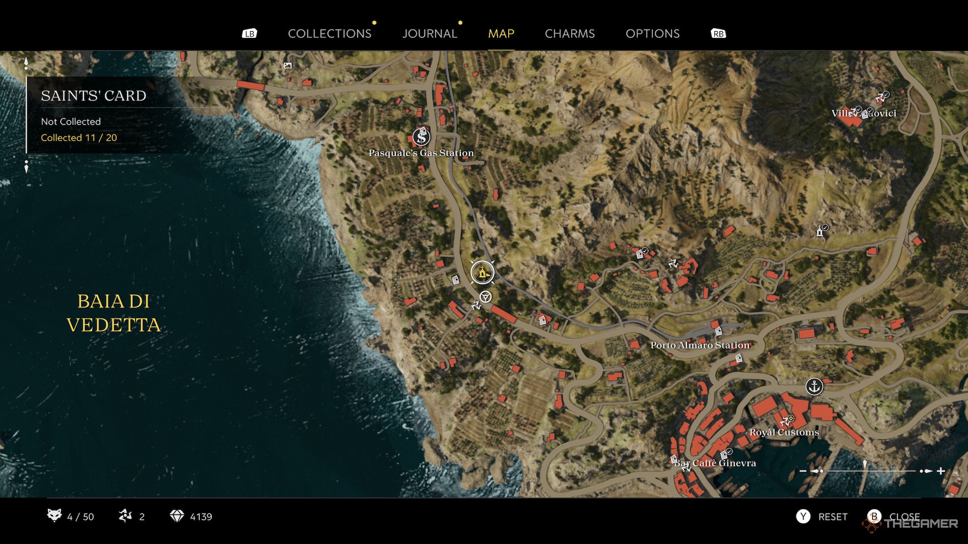 San Guida Taddeo saints card location on the map in Mafia The Old Country.