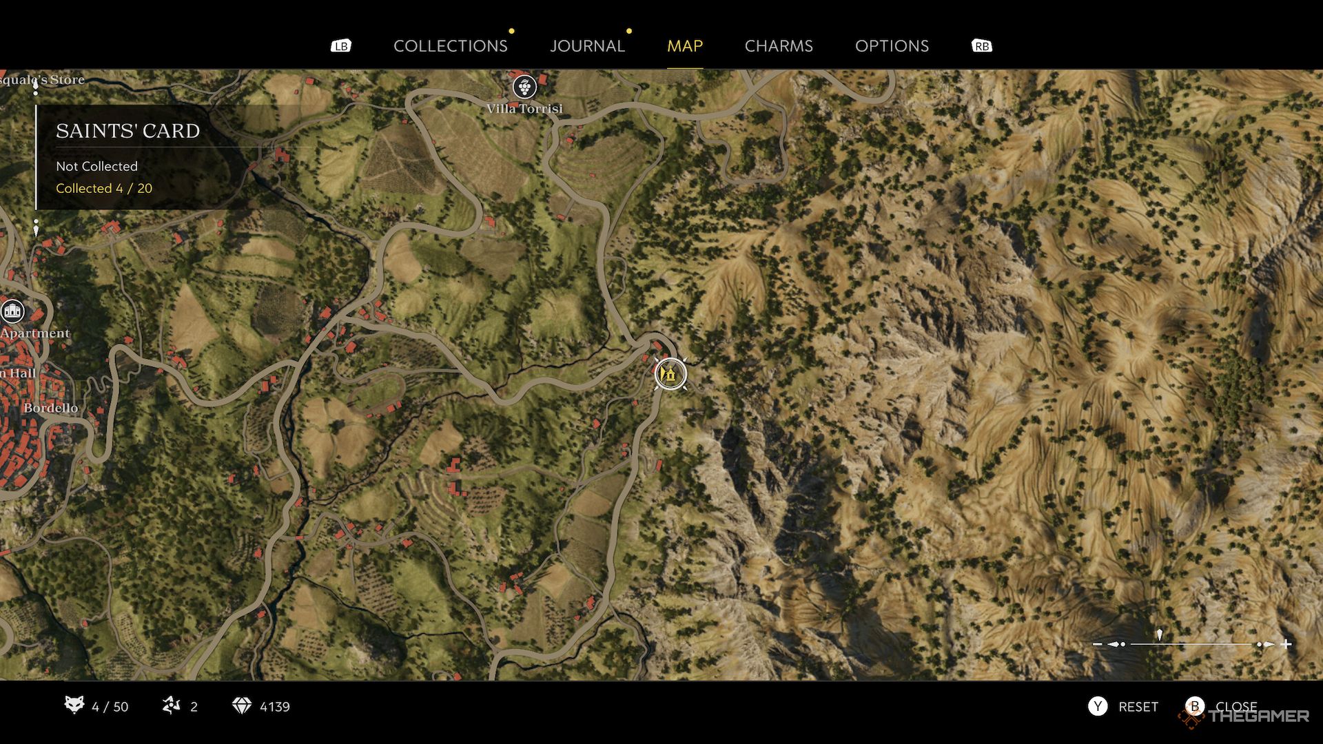 San Vito Saints Card location on the map in Mafia The Old Country.