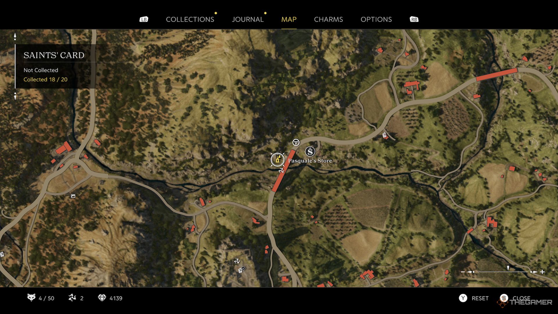 Sant'Eligio saints card location on map in Mafia The Old Country.