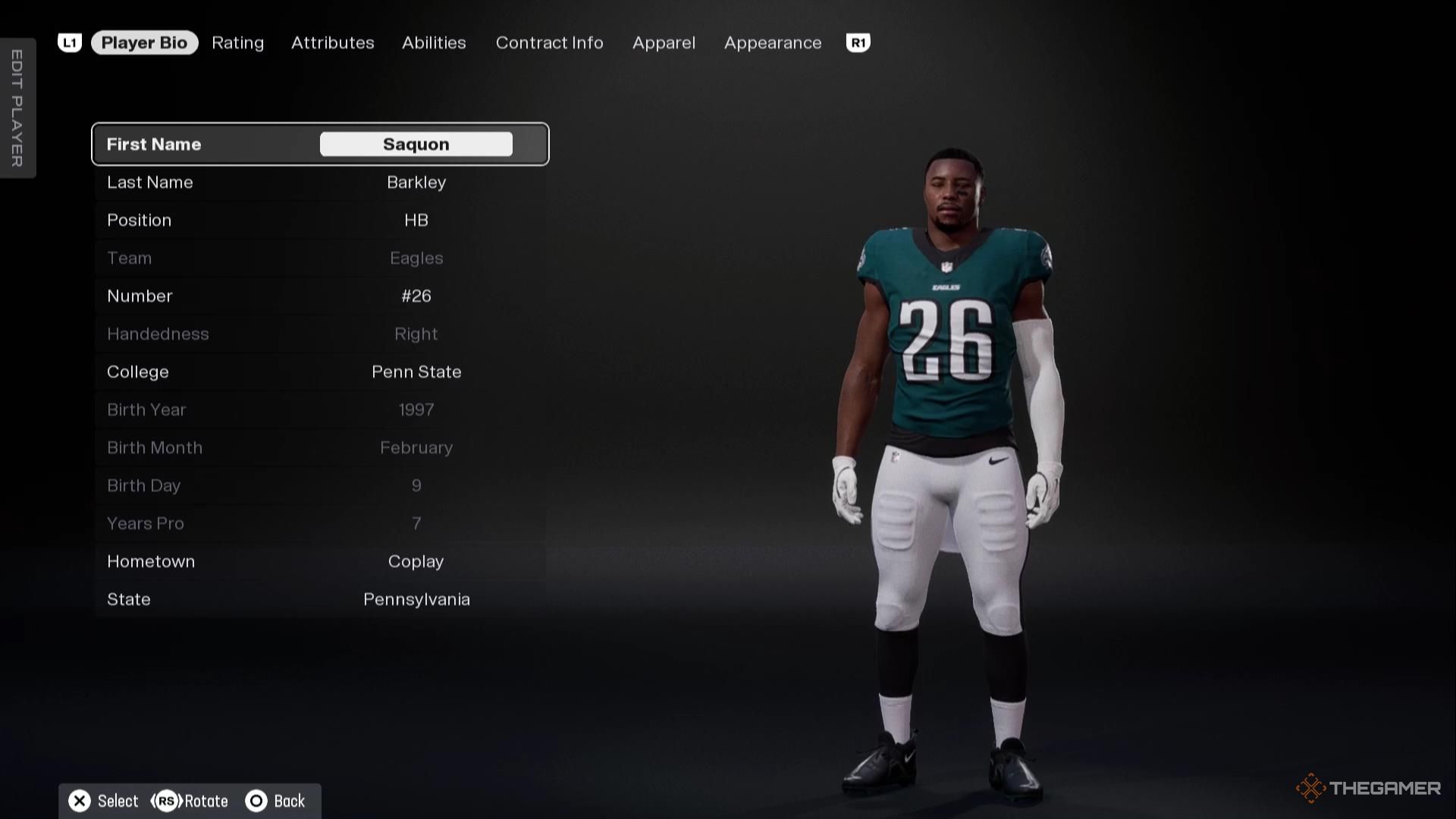 Saquon Barkley in Madden NFL 26.