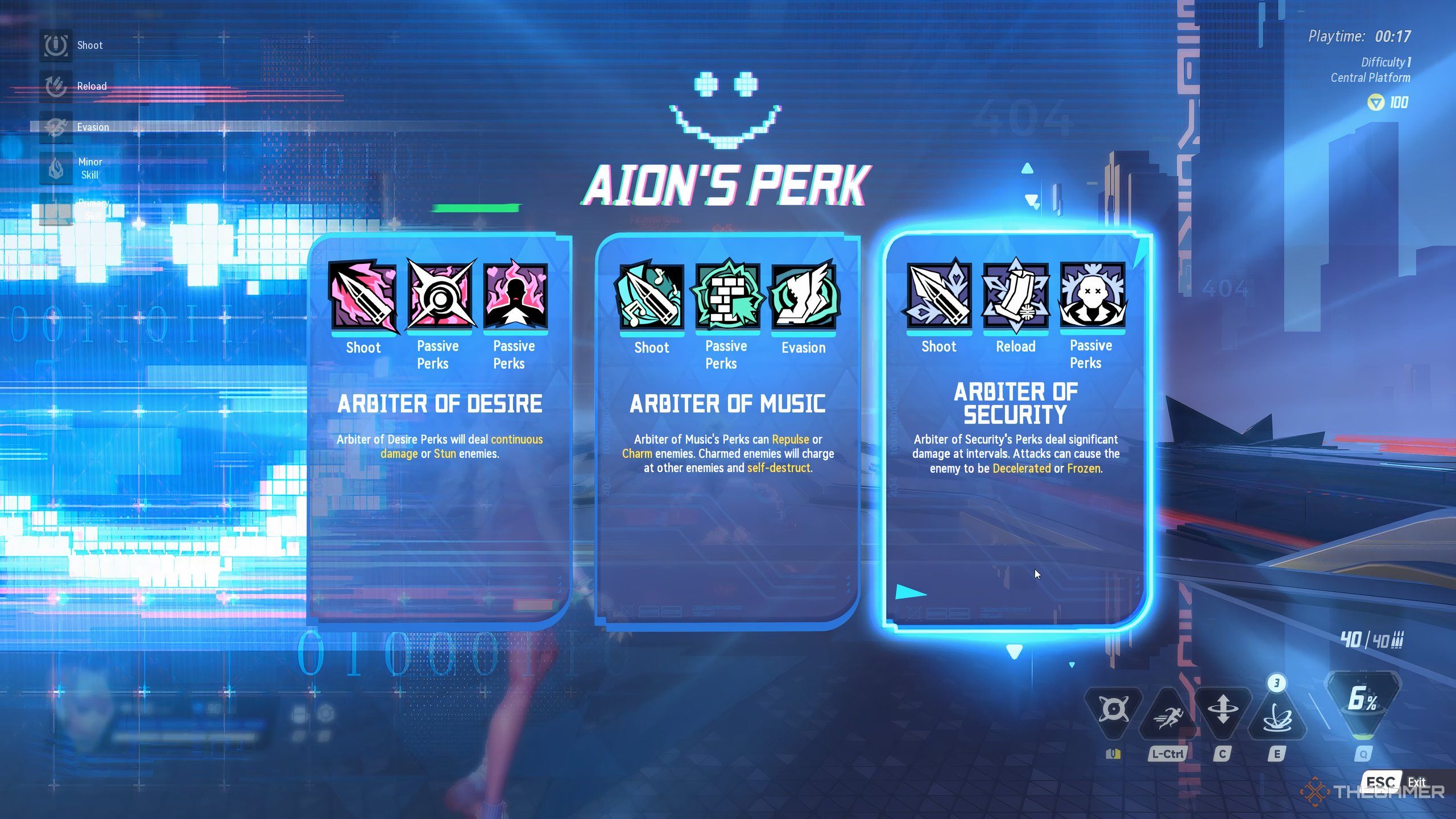 One of the perk screens in Terminull Brigade.