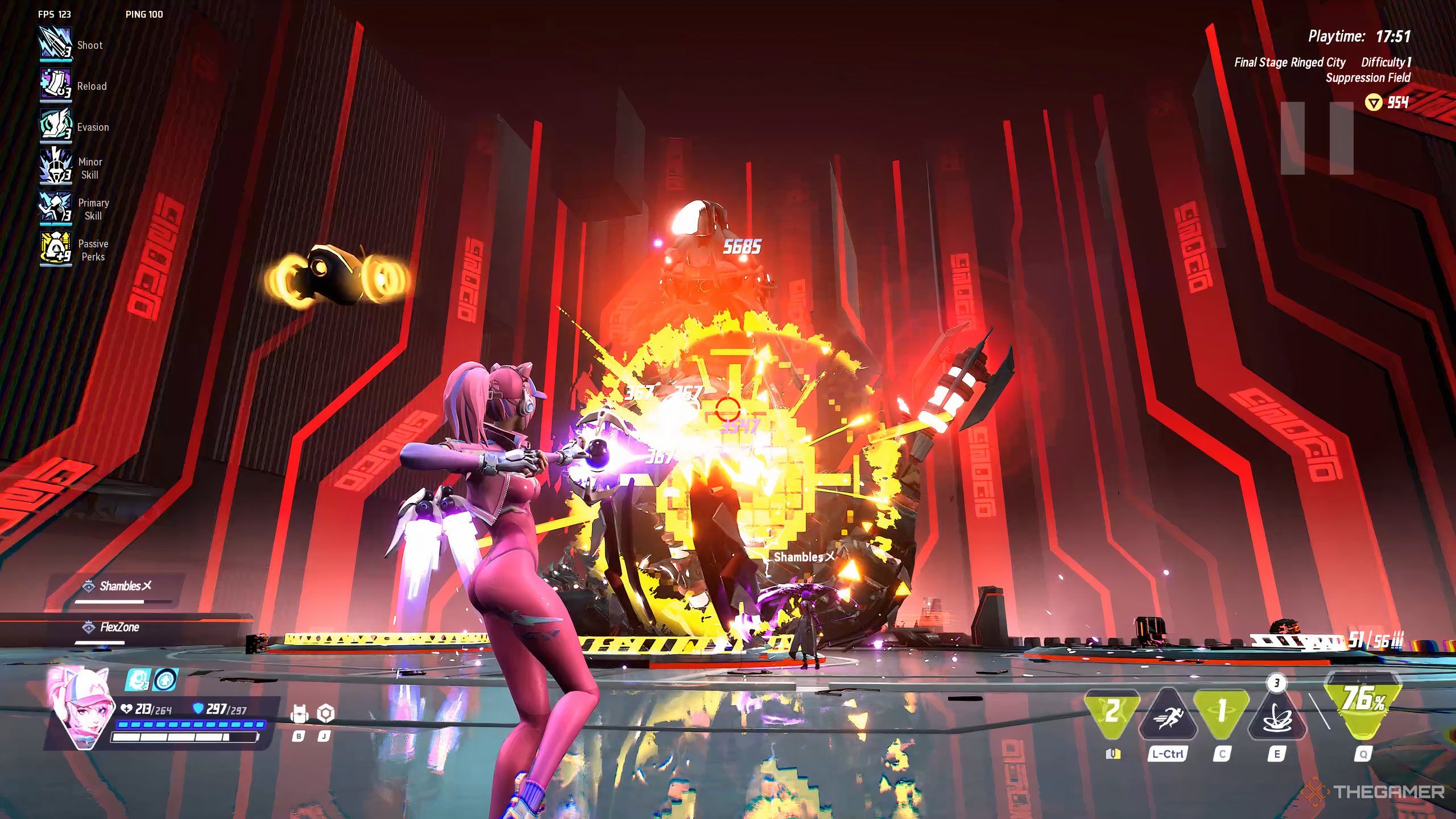 Aurora landing the killing blow on a boss in Terminull Brigade.