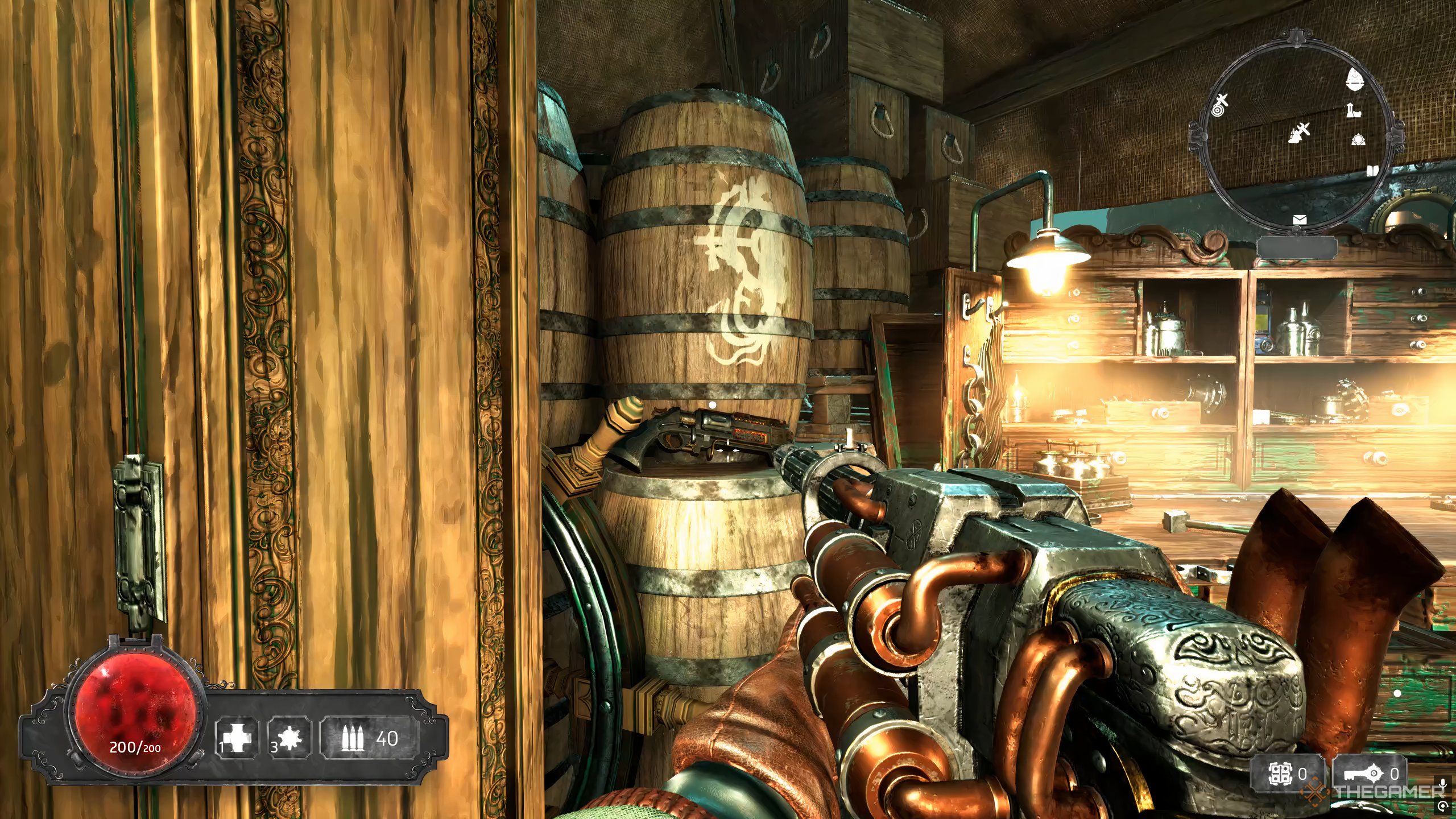 A player finds an extra weapon, the Brine Rifle, in Abyssus.