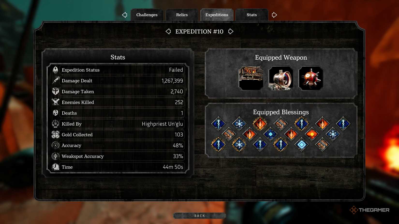 The Expedition Logbook for a run in Abyssus.