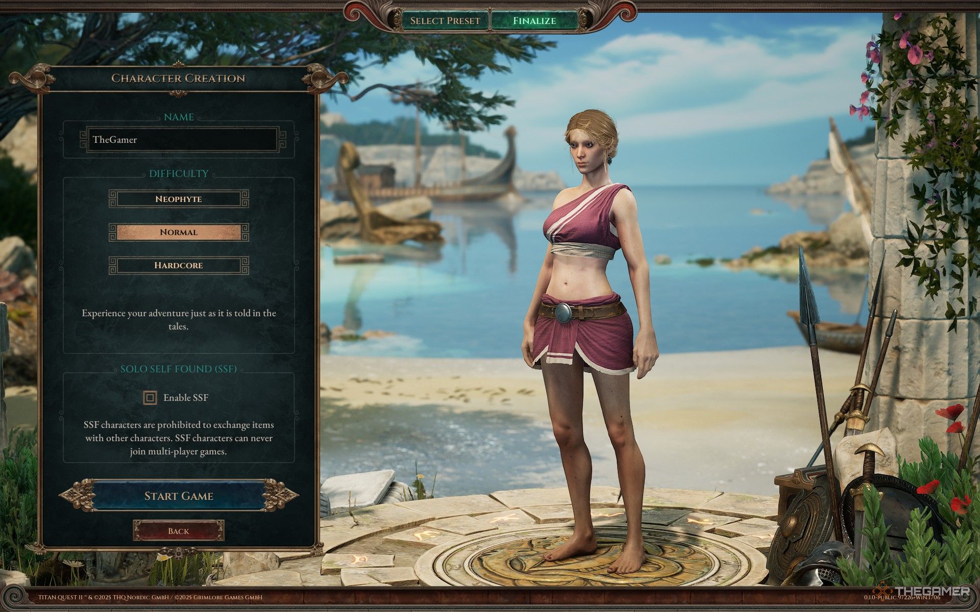Setting the difficulty to normal in Titan Quest 2.
