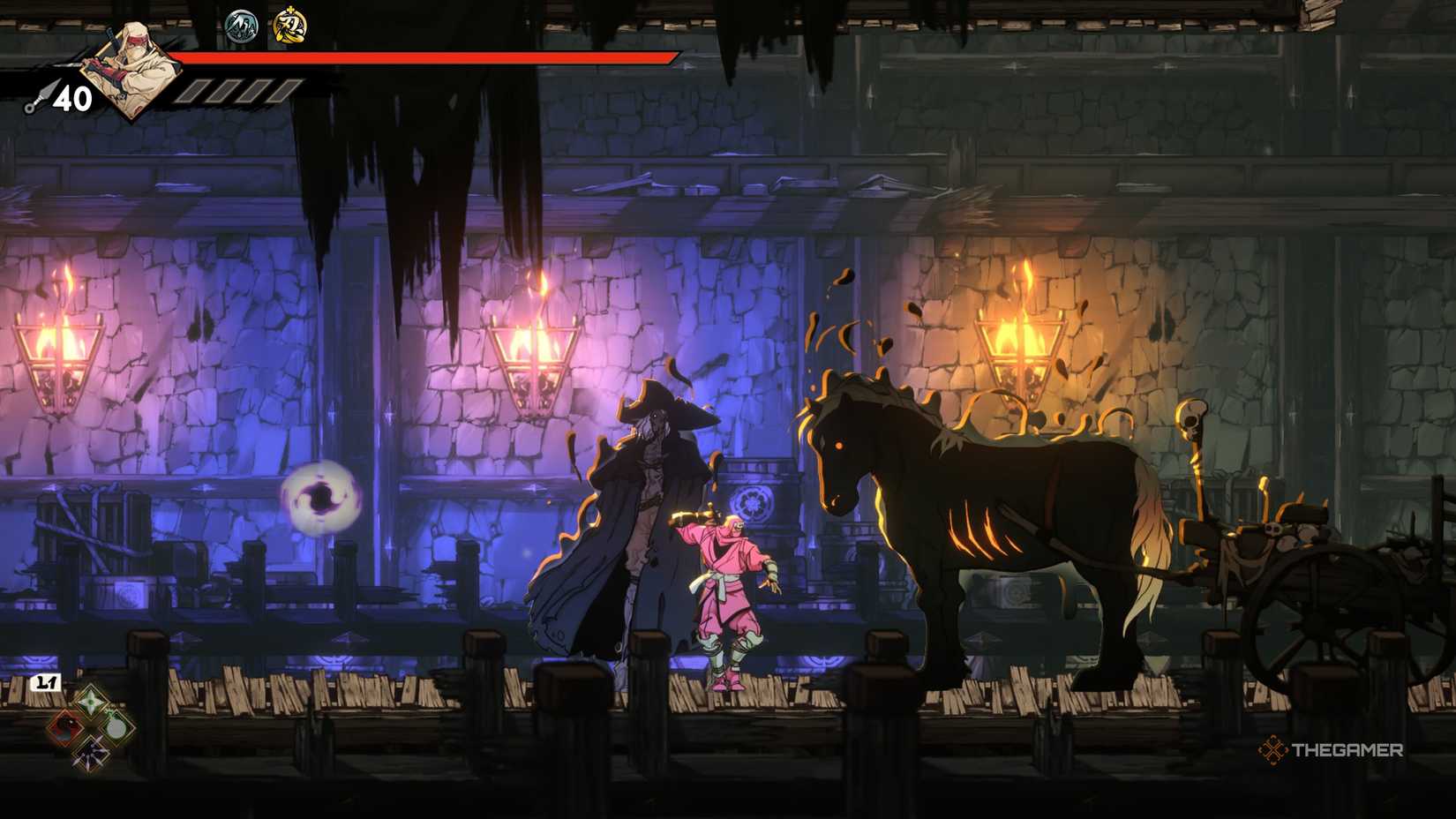 Joe with Death near an Ankou Rift in Shinobi: Art of Vengeance.