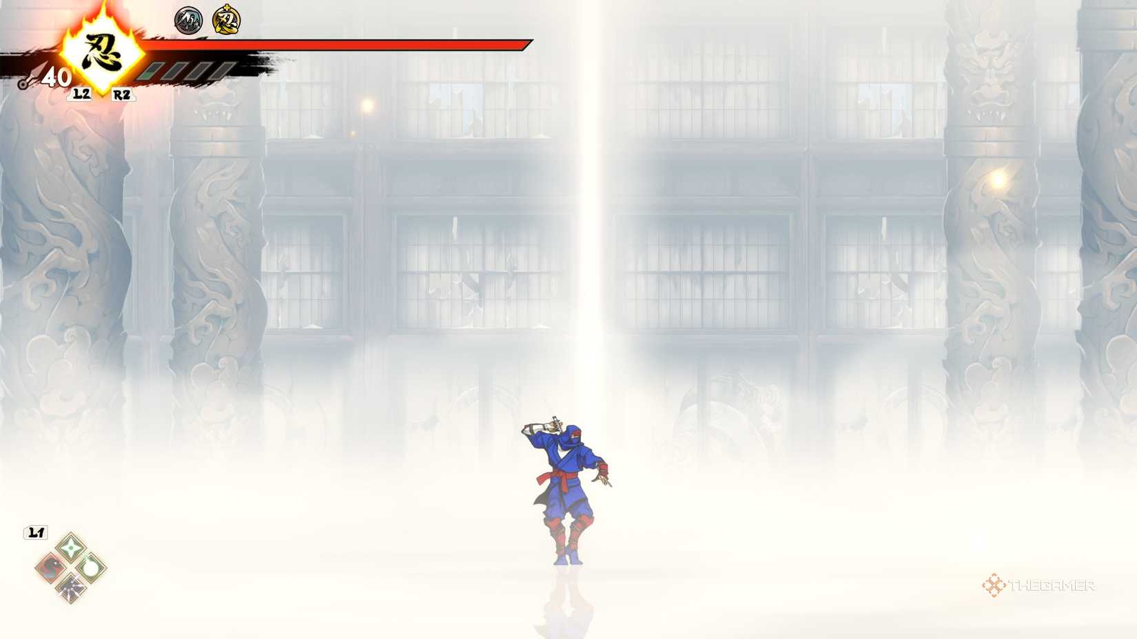 Joe Mushashi in his Blue Blur outfit in Shinobi: Art of Vengeance.