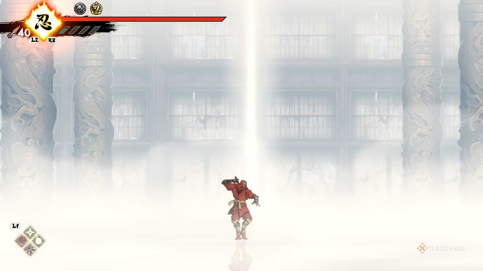 Joe Mushashi in his Fire Raider outfit in Shinobi: Art of Vengeance.