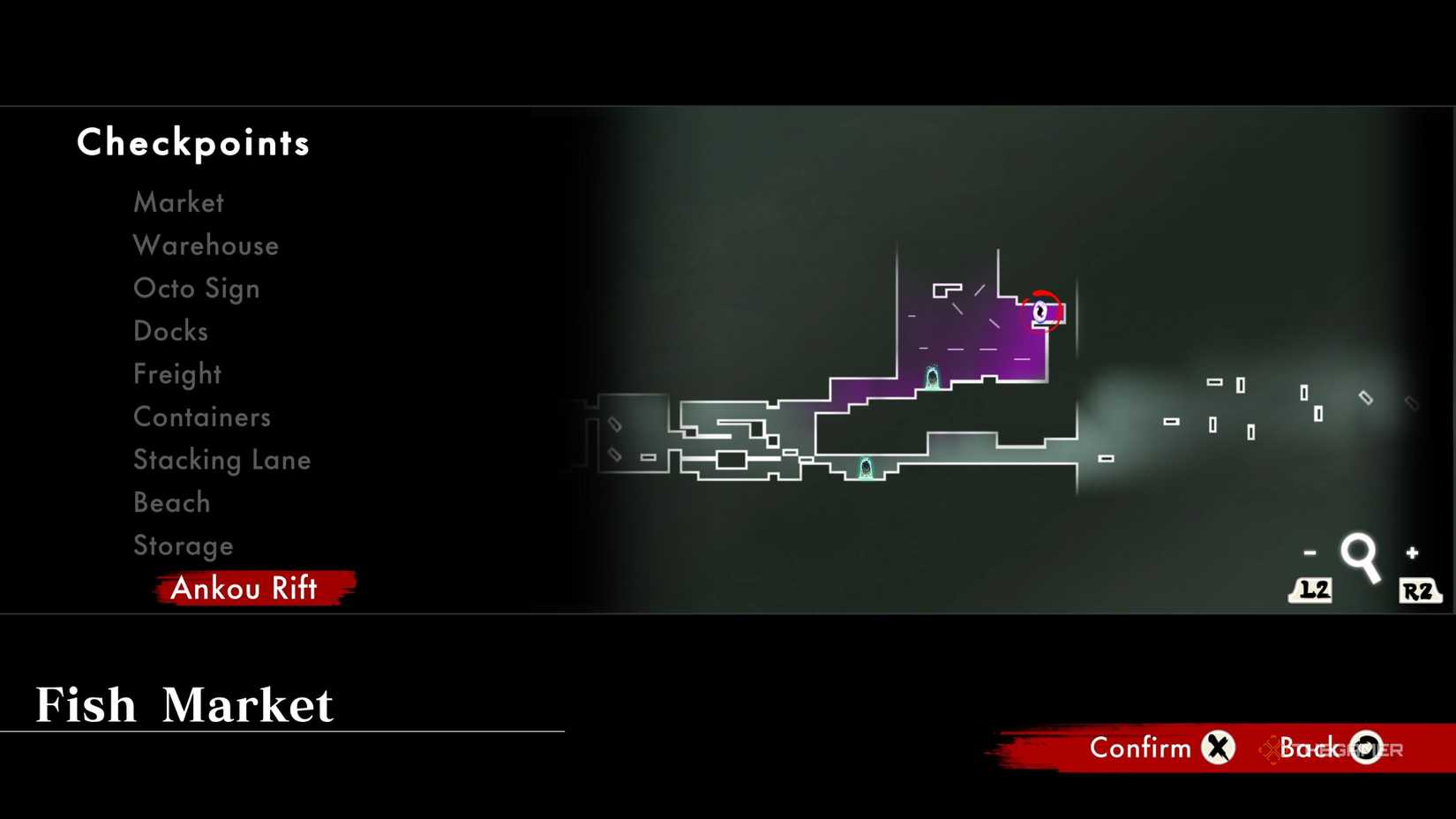 The location of the Fish Market Ankou Rift in Shinobi: Art of Vengeance.