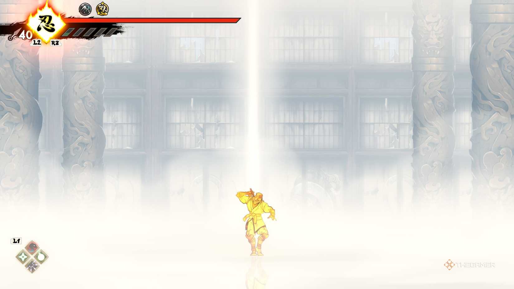 Joe wearing the Golden Shinobi outfit in Shinobi: Art of Vengeance.