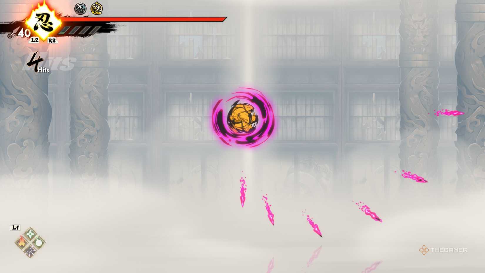 Joe using the Kunai Burst Ninpo in Shinobi: Art of Vengeance.