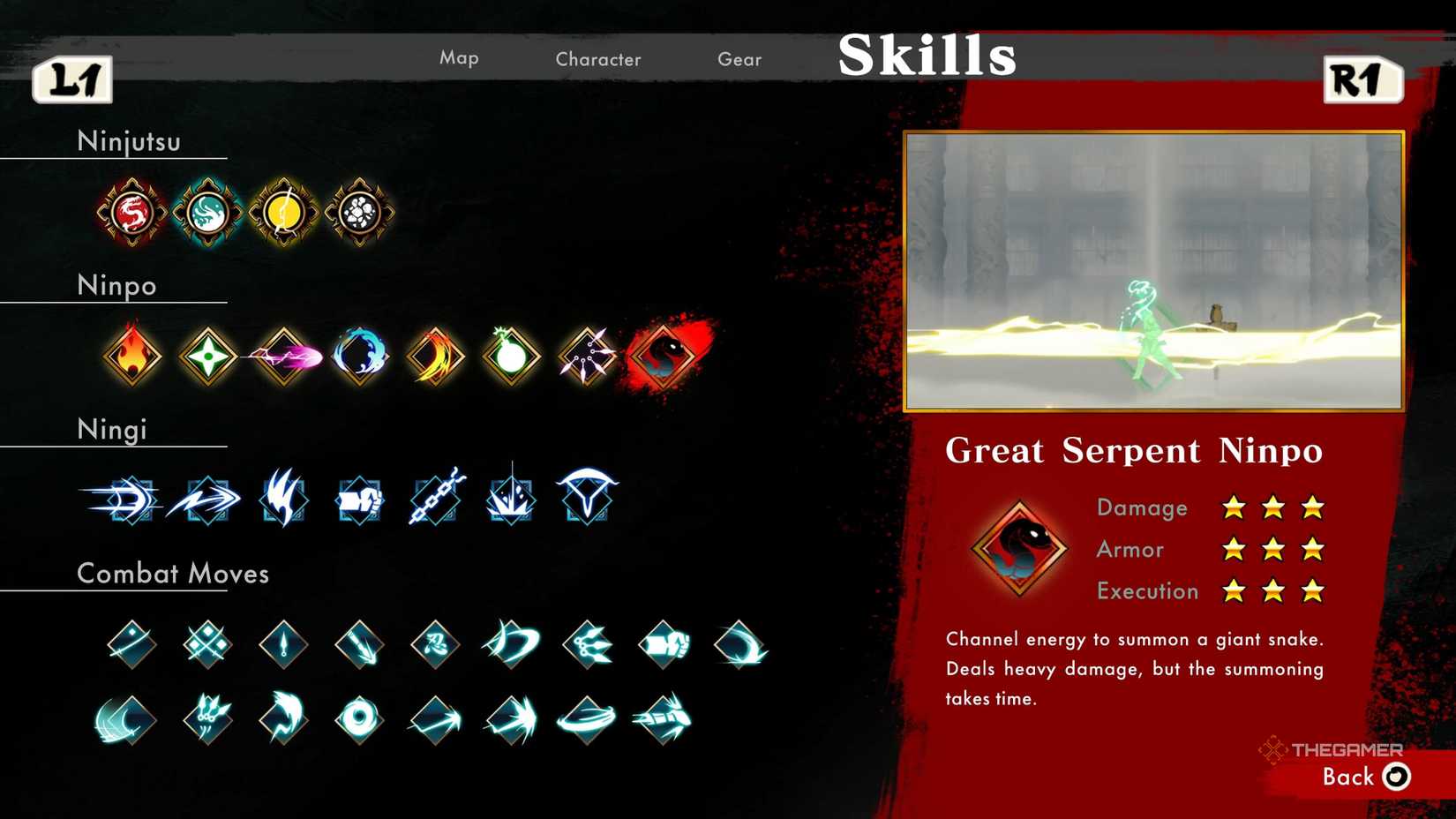 All of the Ninpo that are unlockable in Shinobi: Art of Vengeance.