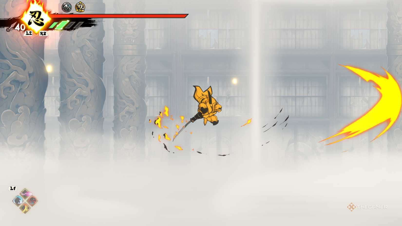 Joe using the Wind Slash Ninpo in Shinobi: Art of Vengeance.