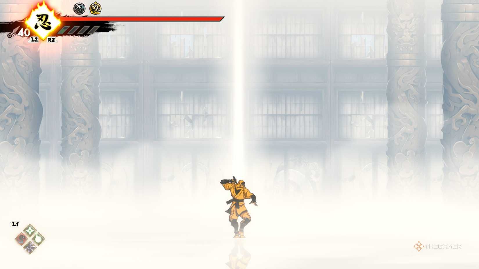 Joe Mushashi in his Yellow Hornet outfit in Shinobi: Art of Vengeance.