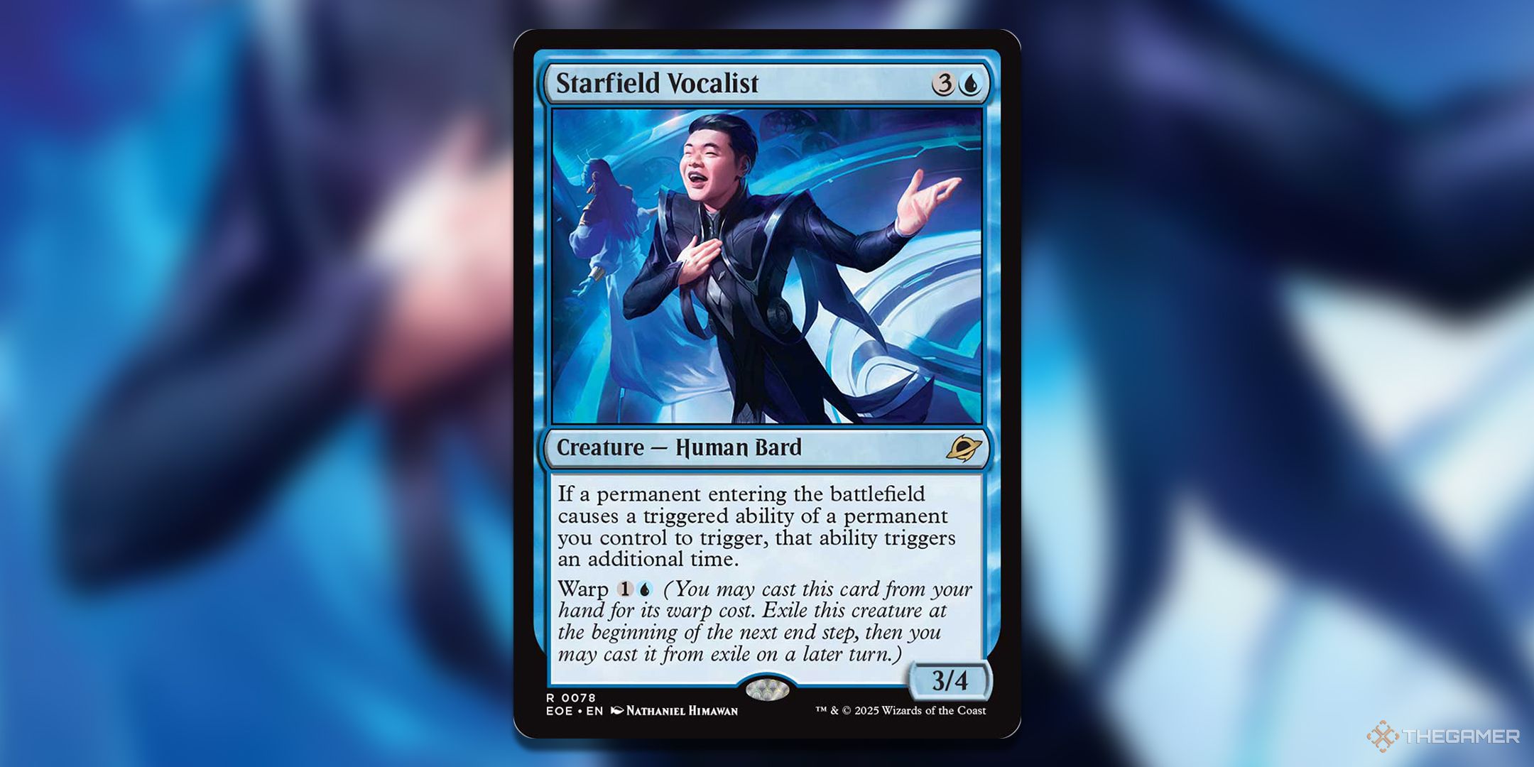The Starfield Vocalist card, from Magic: The Gathering's Edge of Eternities set.