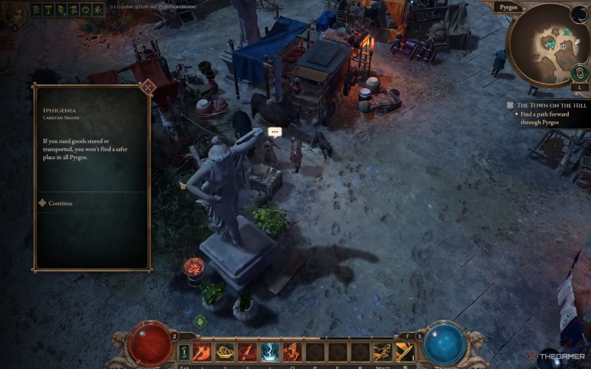 Stashing goods in Pyrgos in Titan Quest 2.