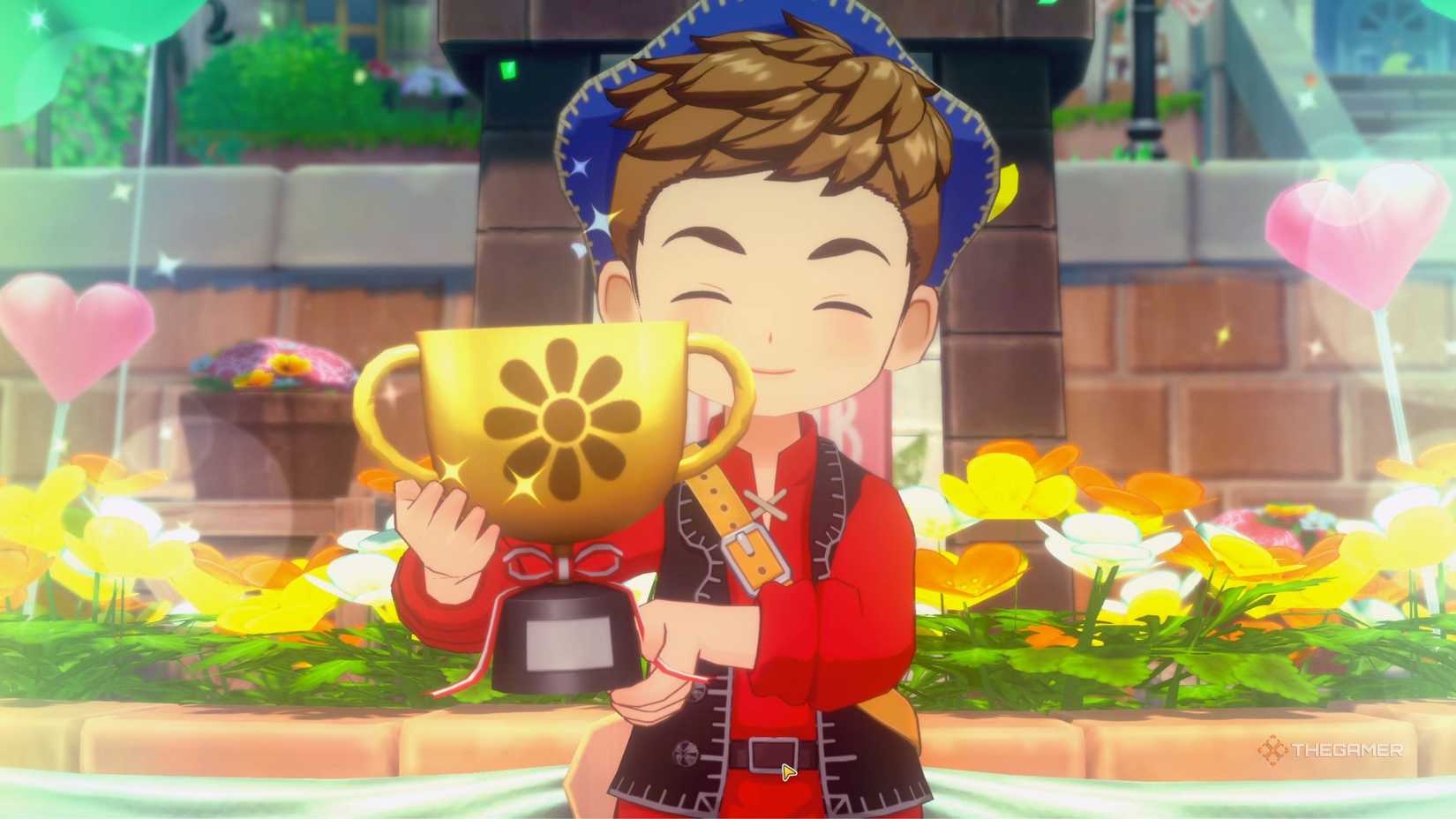 Story Of Seasons Grand Bazaar flower festival trophy picture.