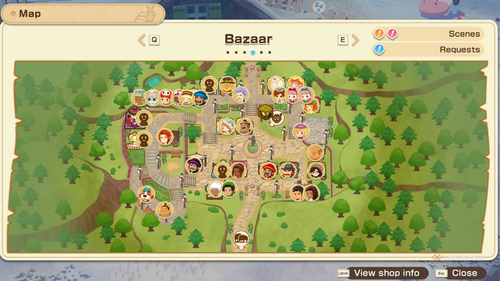 Story Of Seasons Grand Bazaar map on a saturday.