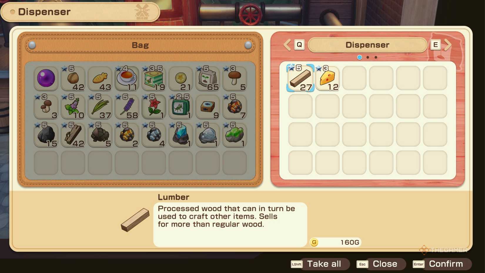 Story Of Seasons Grand Bazaar storage in windmill.