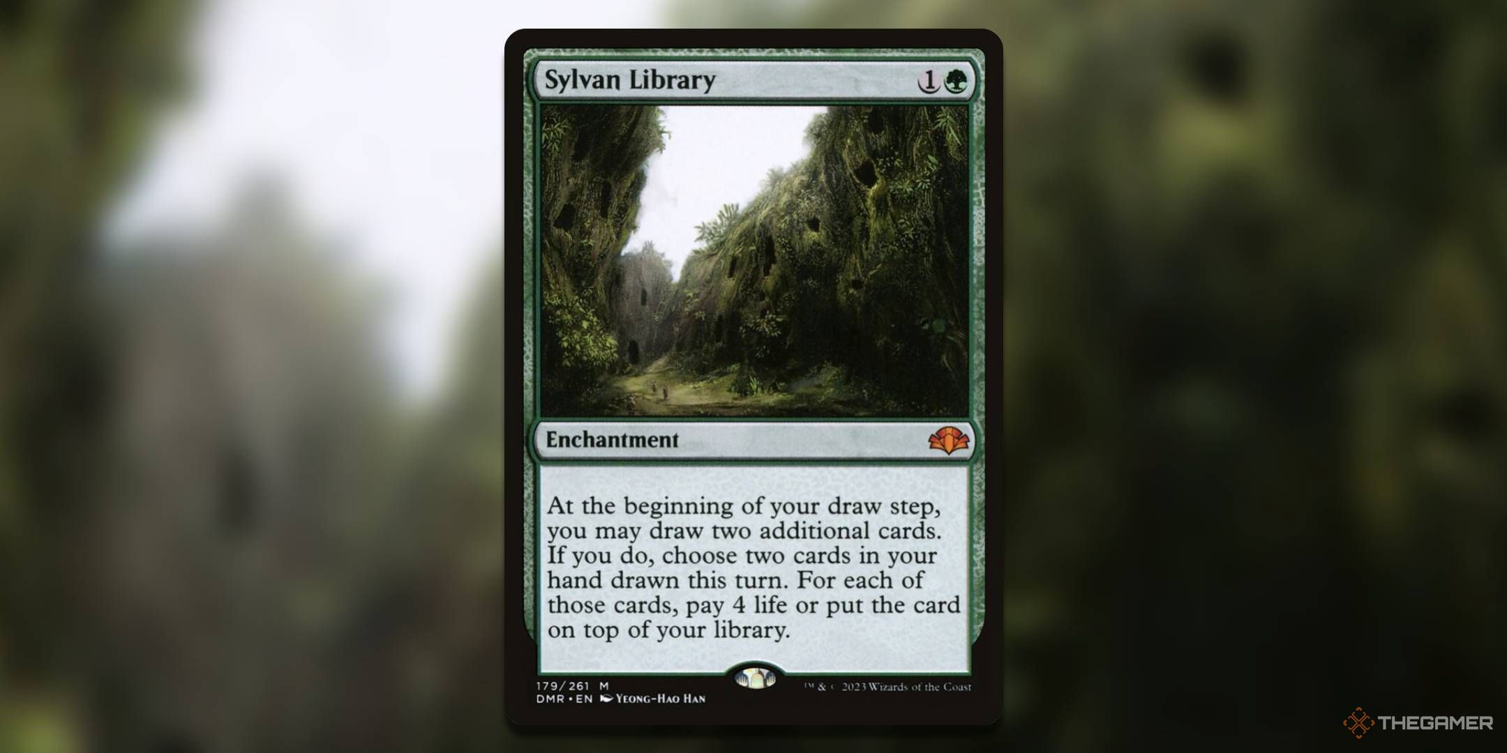 The Sylvan Library card, from Magic: The Gathering's Dominaria Remastered set.