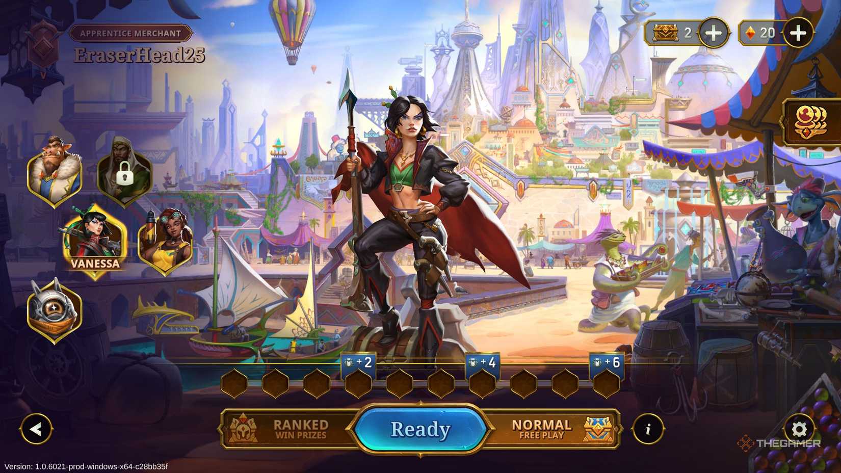 The main menu showing the Normal and Ranked modes in The Bazaar.