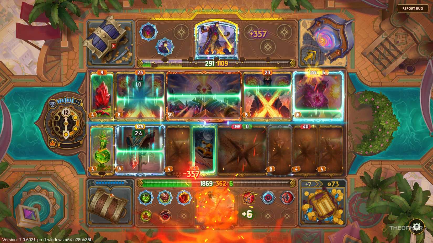 A match between Vanessa and a epic monster, where the monster destroyed most of Vanessa's board in The Bazaar.