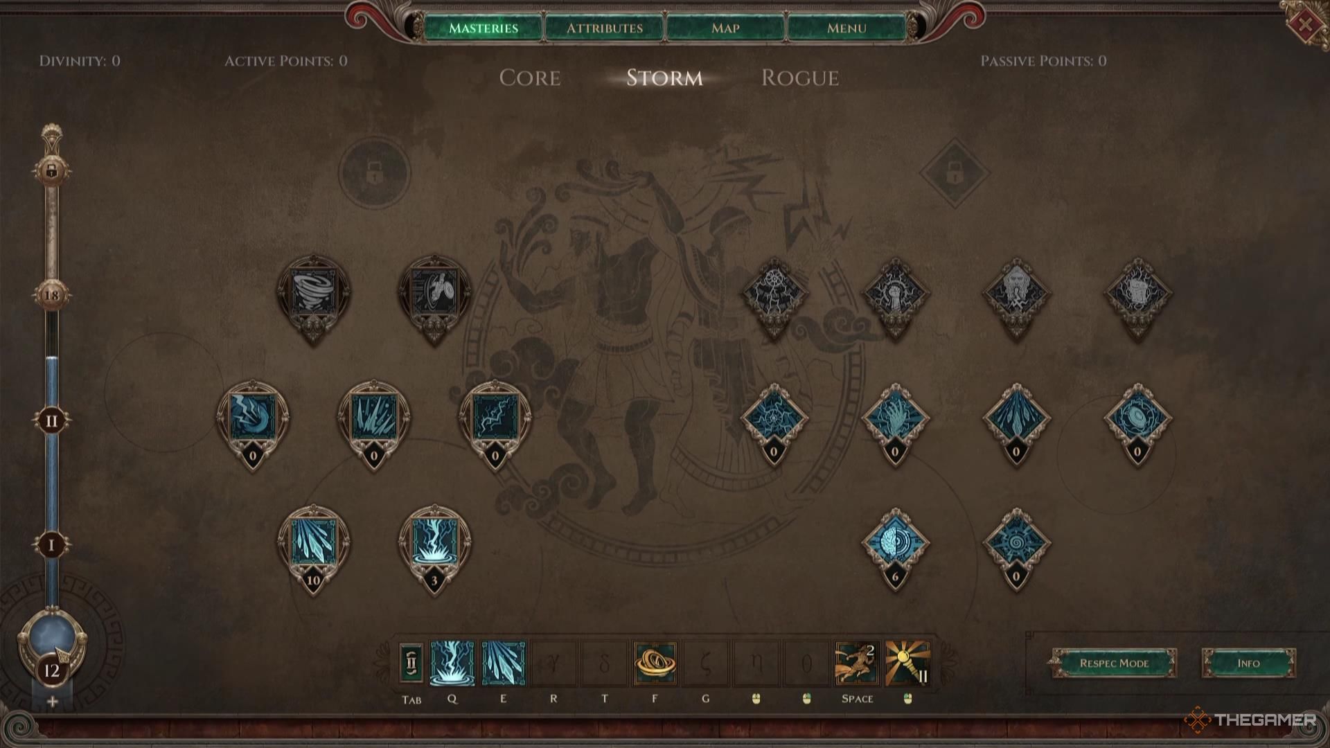 The Divinity gauge in the Mastery Tree in Titan Quest 2.
