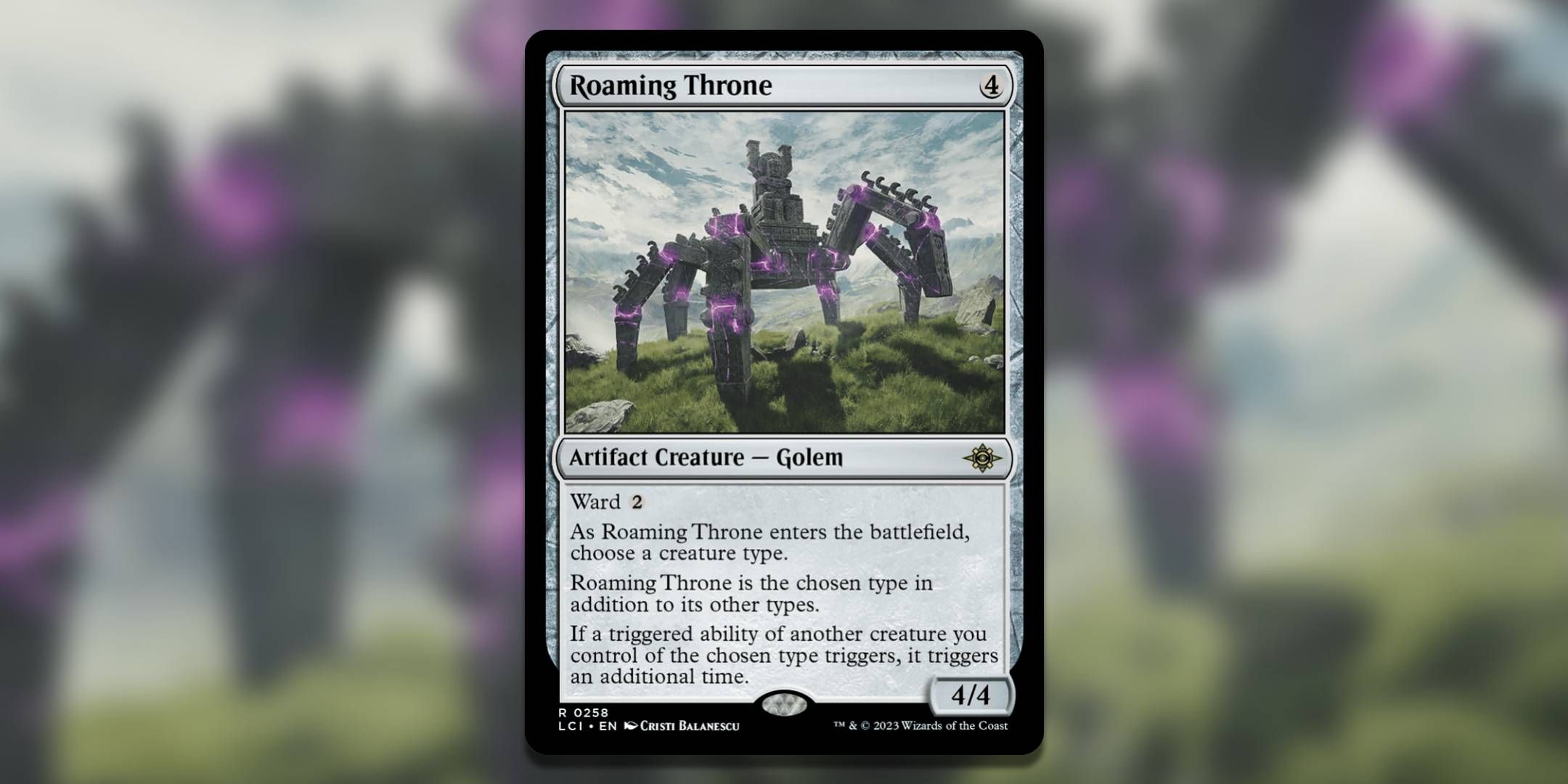 The Magic The Gathering card Roaming Throne by Cristi Balanescu.