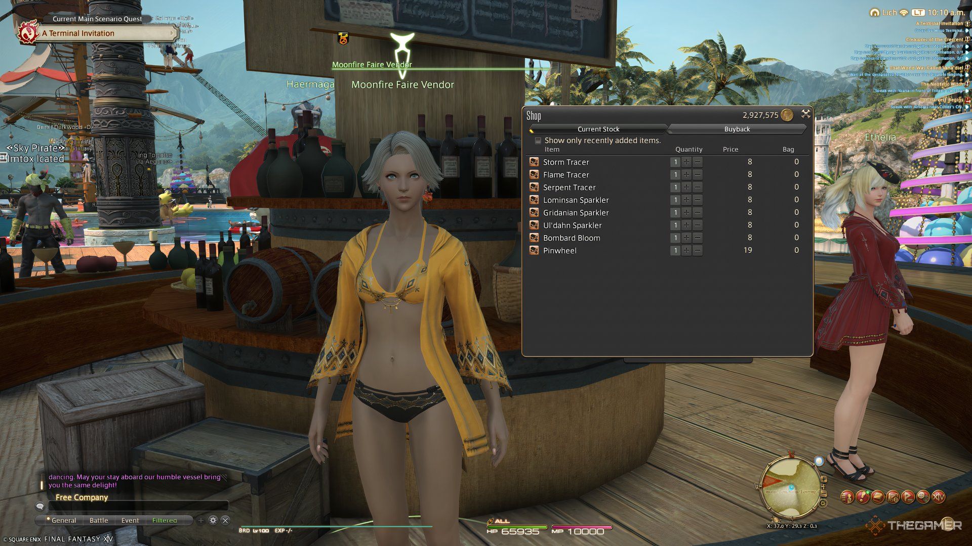The Moonfire Faire vendor and her items in Final Fantasy 14.