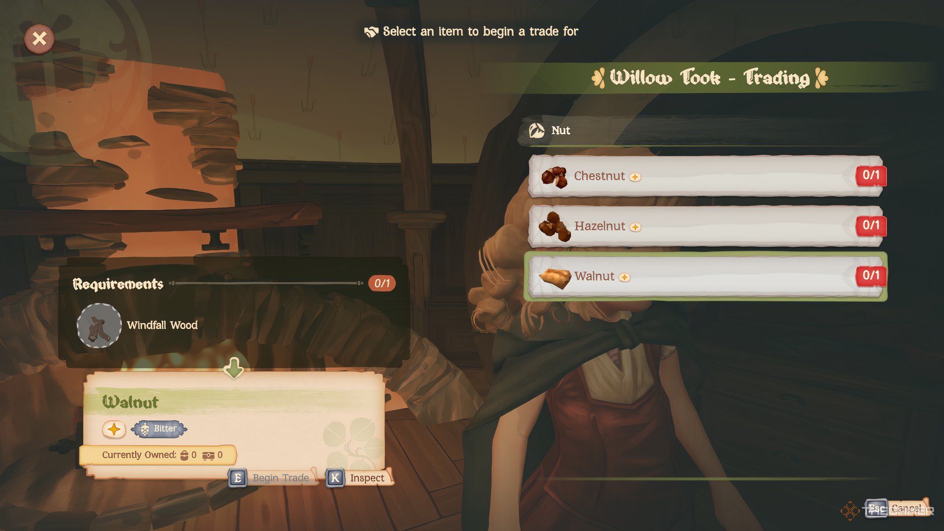 The trade menu is shown in Tales of the Shire.