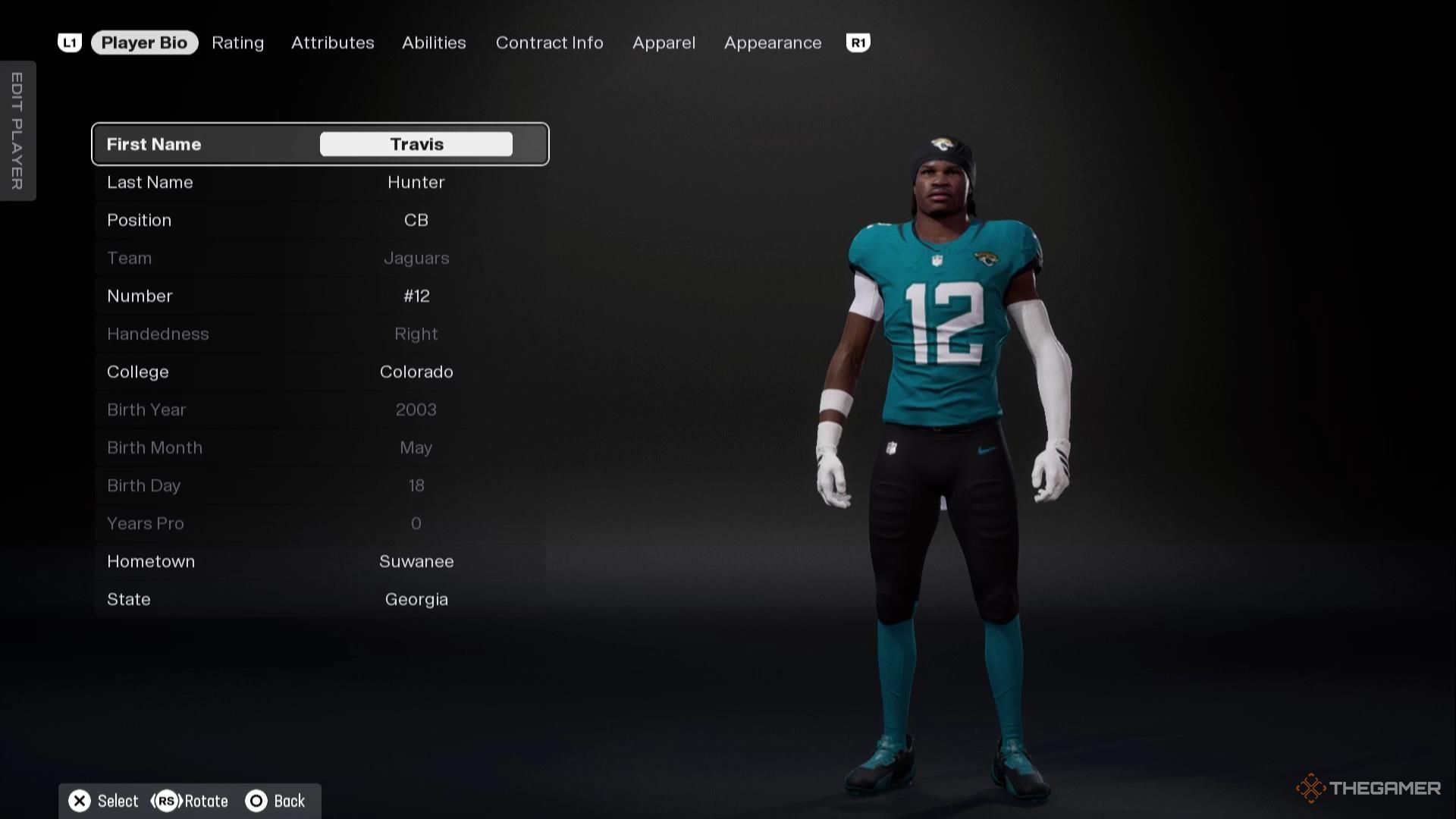 Travis Hunter in Madden NFL 26.