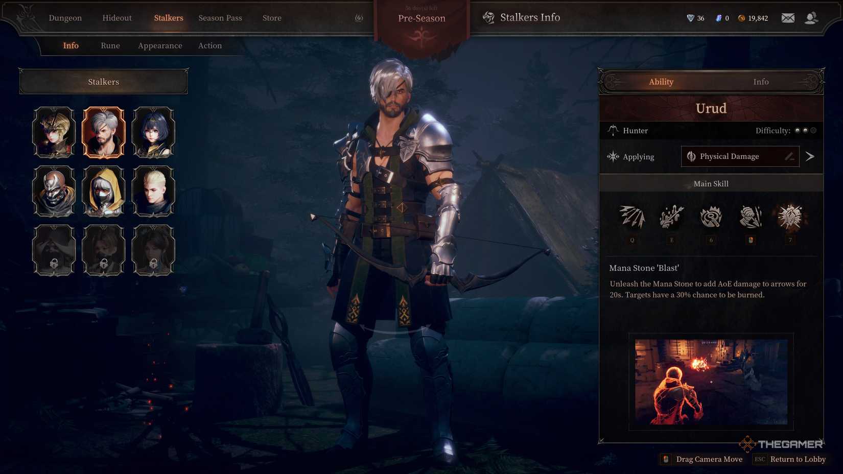 Urud's Stalker page showing his Ultimate ability window on the right.