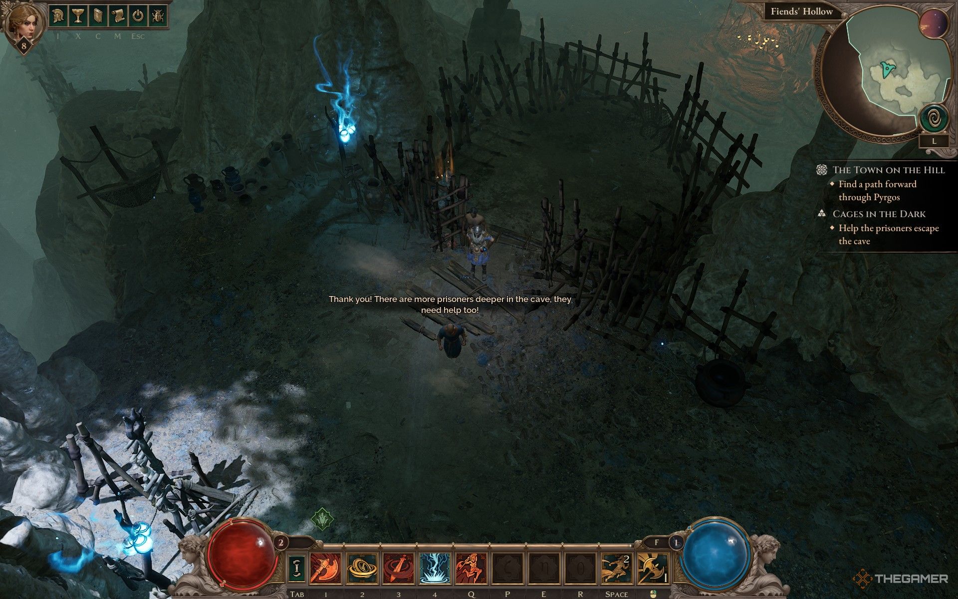 Villagers fleeing captivity in the Cages in the Dark quest in Titan Quest 2.