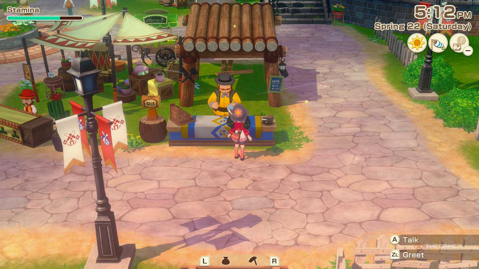 Wilbur's bazaar stall in Story of Seasons Grand Bazaar.