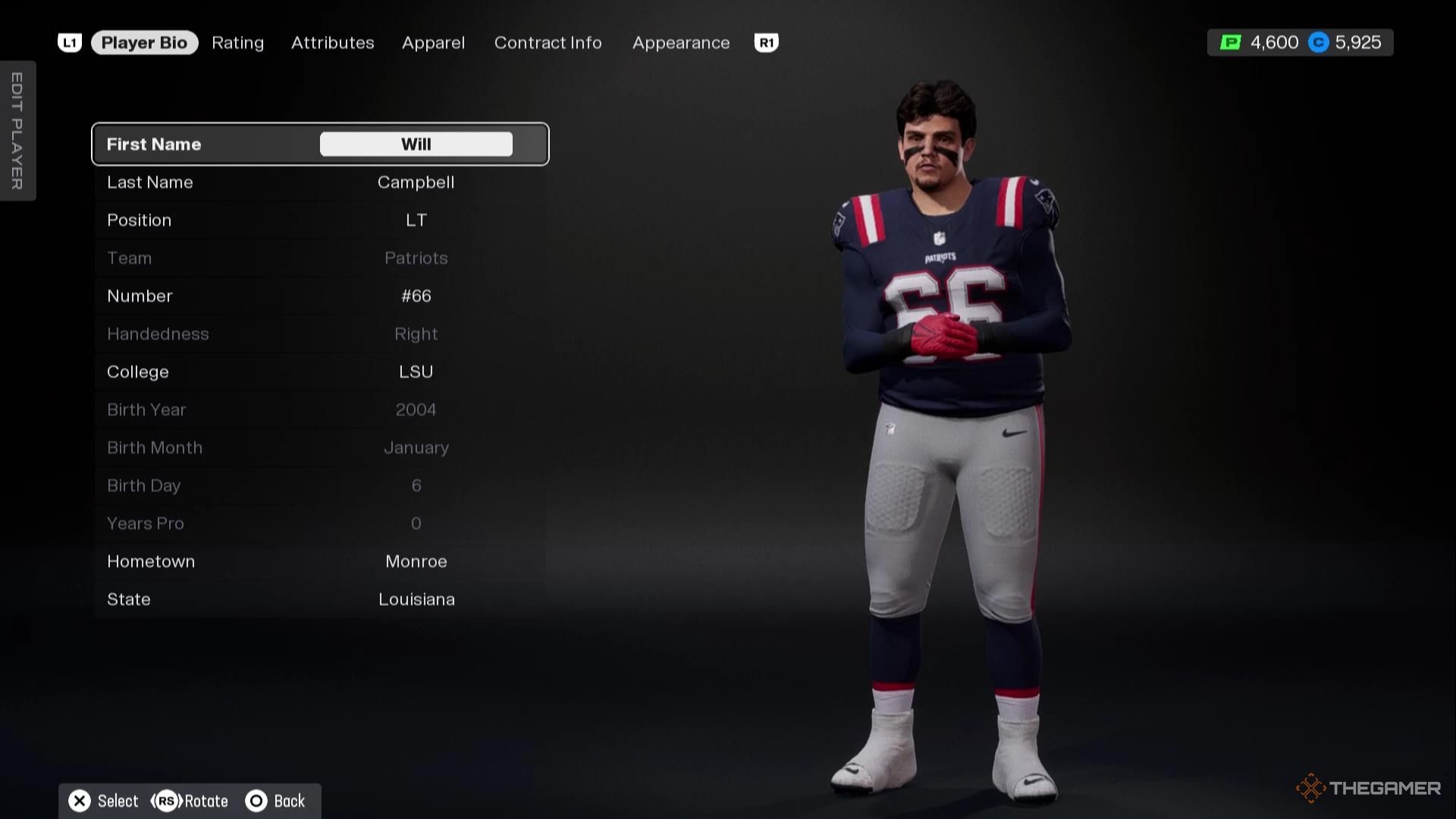 Will Campbell in Madden NFL 26.