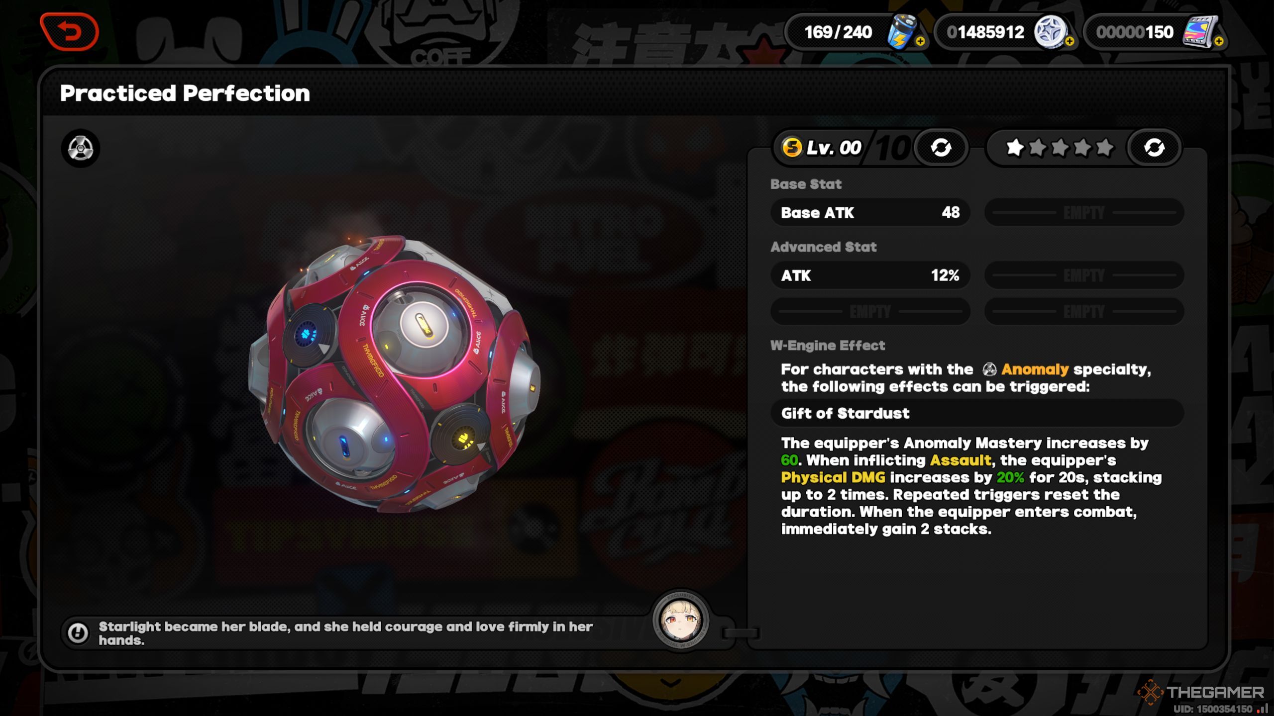 Zenless Zone Zero Practiced Perfection w-engine and description.