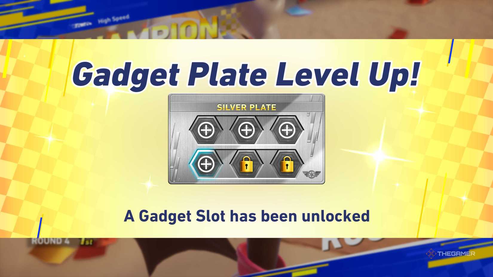 A Gadget Plate upgrade in Sonic Racing: CrossWorlds.