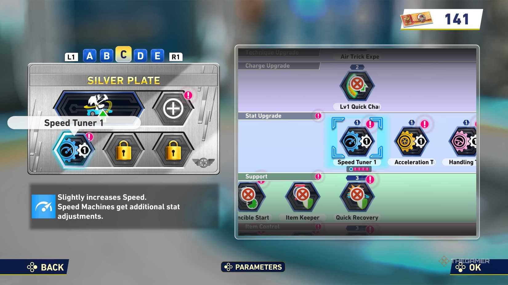 The gadget menu in Sonic Racing: CrossWorlds.