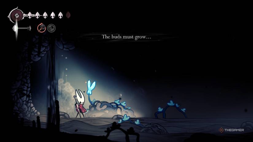 Hornet plays the Needolin for the deceased assistant of the Alchemist in Hollow Knight: Silksong.