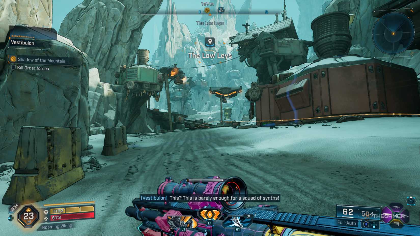 Amon approaching Belton's Bolt while Order reinforcements are being called in against the Augur in Borderlands 4.