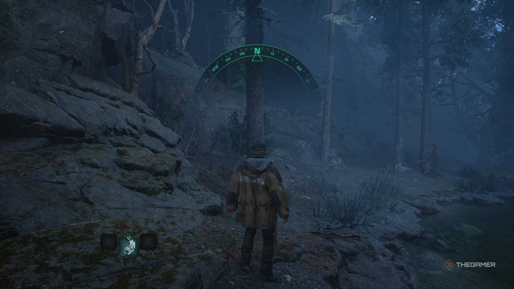 Remi with the compass above his head in Hell Is Us.