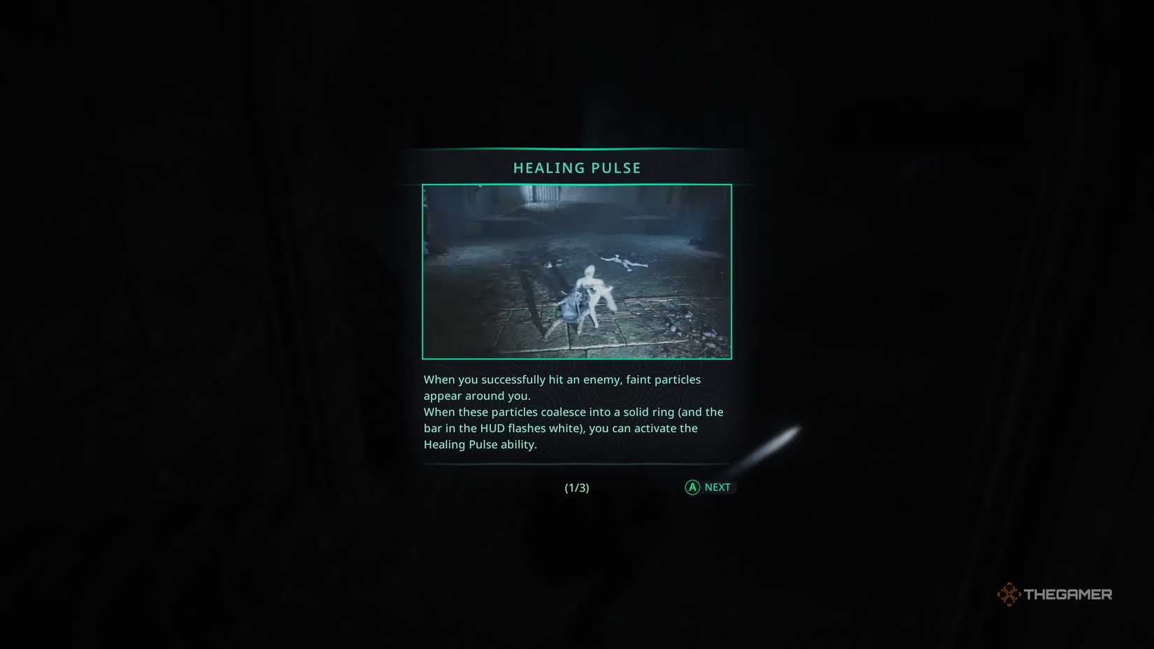 The tutorial for he healing pulse in Hell Is Us.