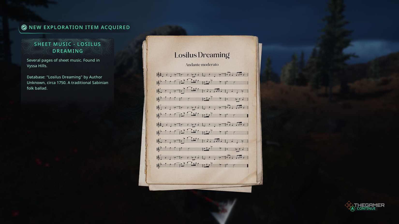 The Losilus Dreaming sheet music in Hell is Us.