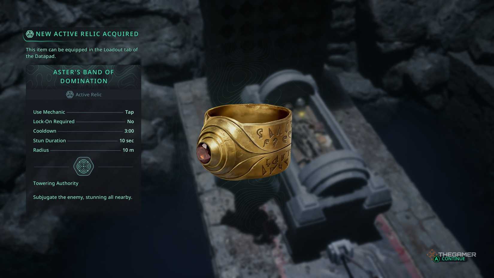 The Aster's band of domination relic in Hell is Us.