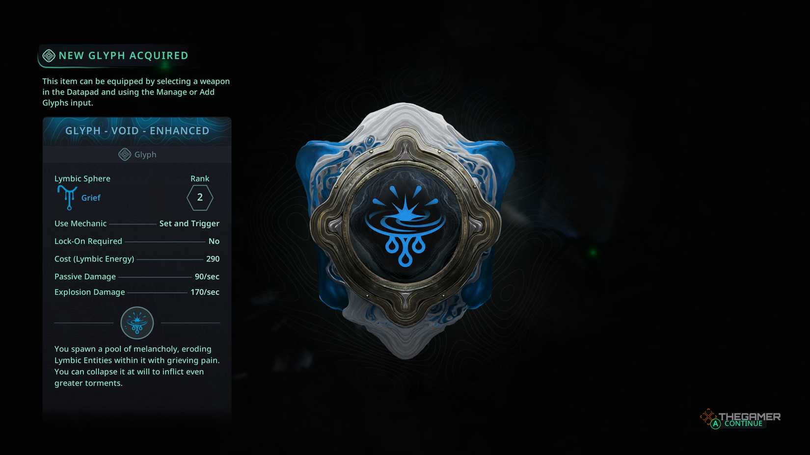 An enhanced Grief Glyph - Void, in Hell Is Us.