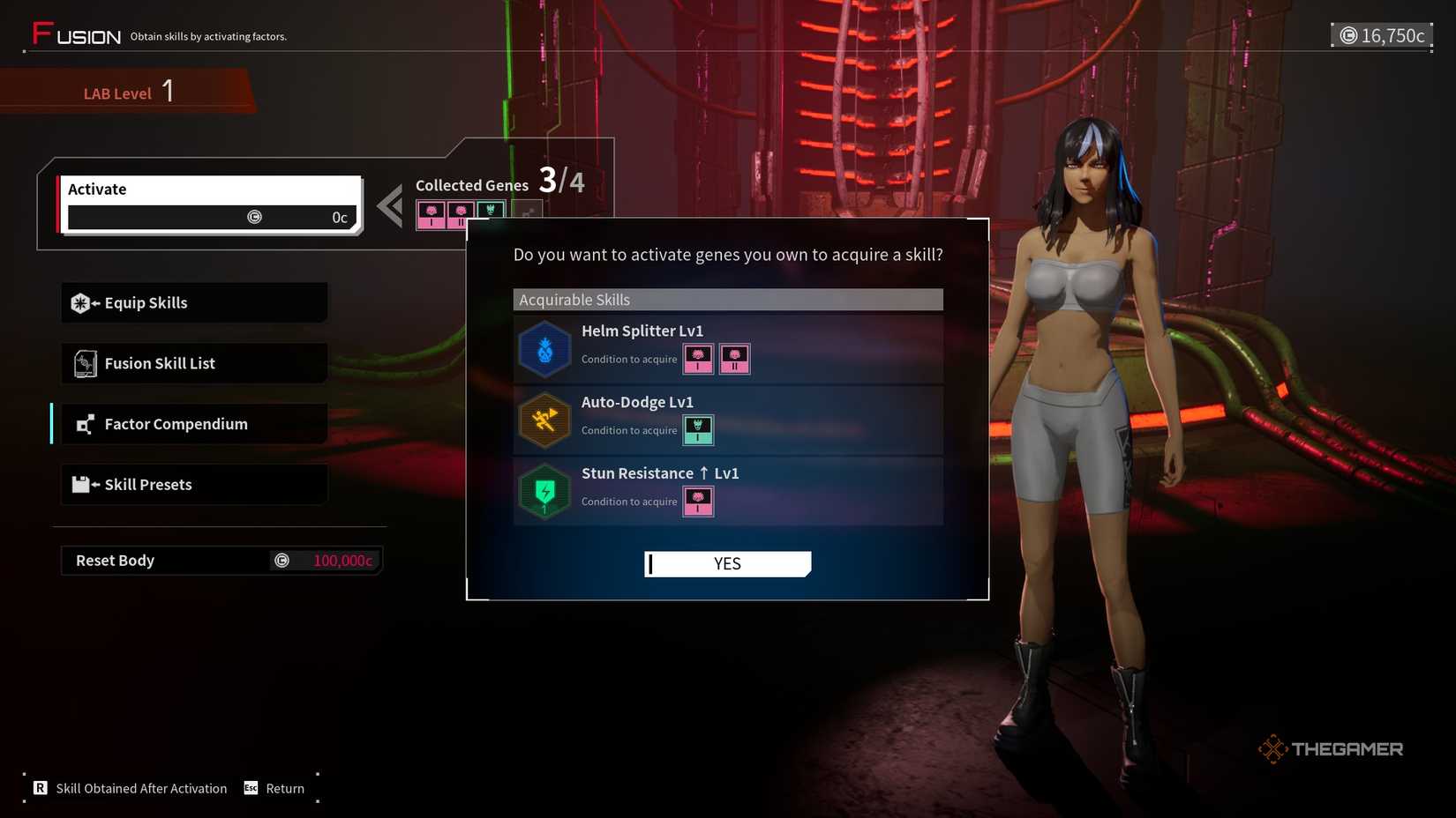 the player activates factors to unlock new skills in daemon x machina: titanic scion.